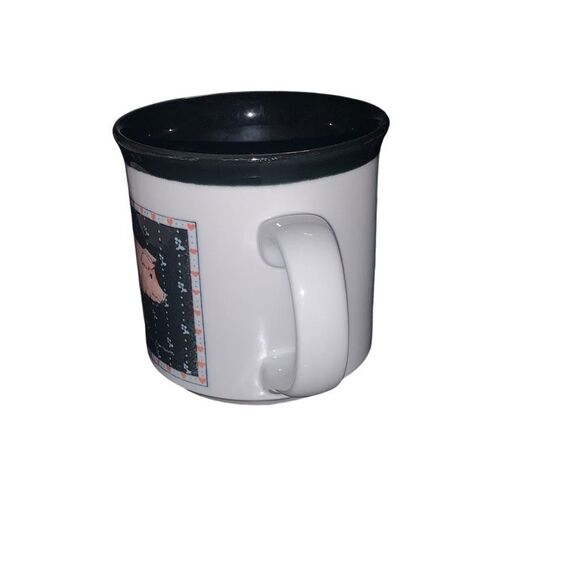 Vintage Otagiri Japan Raised Embossed Pink Pig Heartprint Stoneware Mug Cup - Picture 5 of 12